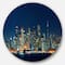 Designart - San Francisco Skyline at Night' Ultra Glossy Cityscape Metal Circle Wall Art